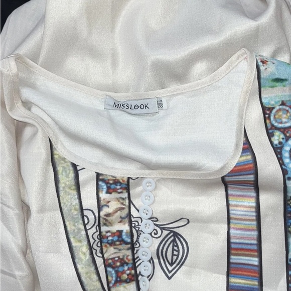 Mislook Plus size 3XL 3/4 sleeve blouse owl print new Artistic - Picture 5 of 5